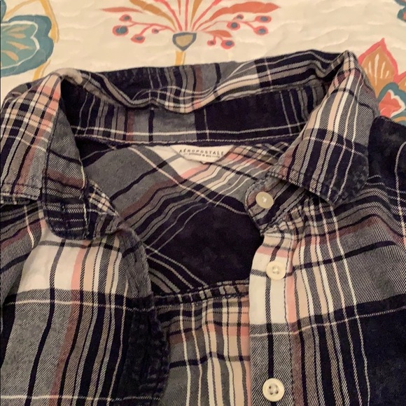 Blue plaid button down - Picture 2 of 2